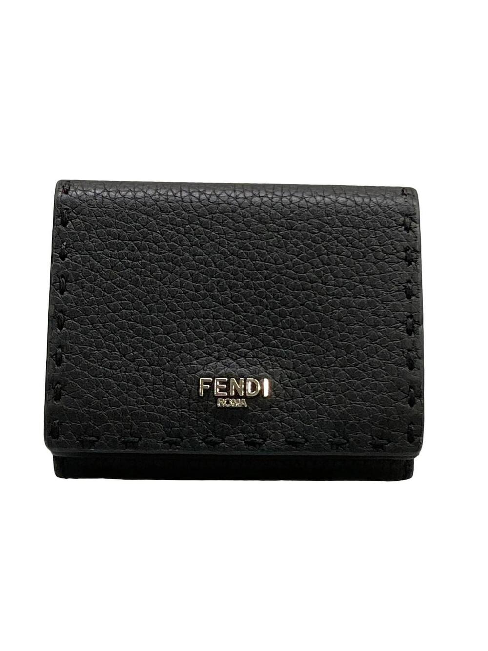Fendi Black Leather Trifold Wallet #339861F83B
